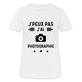 j'peux pas j'ai photographie photographe - T-shirt respirant Femme - blanc - Devant - AI Model Female 172 dark (172cm)