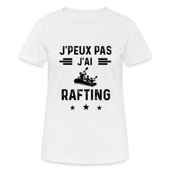 j'peux pas j'ai rafting eau eau - T-shirt respirant Femme - blanc - Devant - AI Model Female 172 dark (172cm)
