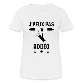j'peux pas j'ai rodéo taureau - T-shirt respirant Femme - blanc - Devant - AI Model Female 172 dark (172cm)