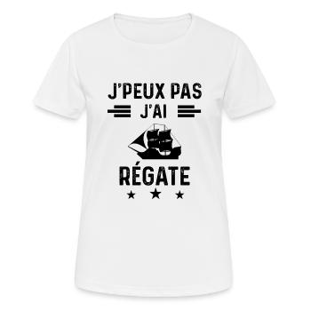 j'peux pas j'ai régate bateau - T-shirt respirant Femme - blanc - Devant - AI Model Female 172 dark (172cm)