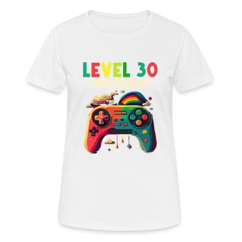 Level 30 Years Gaming 30s 30s Birthday - Women's Breathable T-Shirt - white - Front - AI Model Female 172 dark (172cm)
