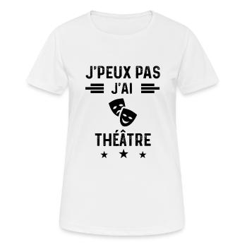 j'peux pas j'ai théâtre acteur - T-shirt respirant Femme - blanc - Devant - AI Model Female 172 dark (172cm)