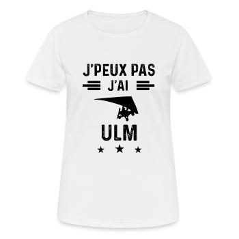 j'peux pas j'ai ulm pilote - T-shirt respirant Femme - blanc - Devant - AI Model Female 172 dark (172cm)