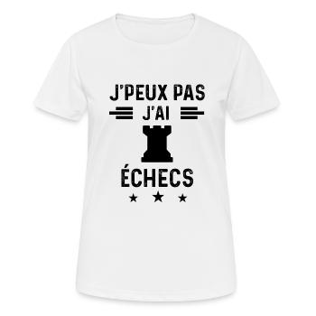 j'peux pas j'ai échecs tour tour - T-shirt respirant Femme - blanc - Devant - AI Model Female 172 dark (172cm)