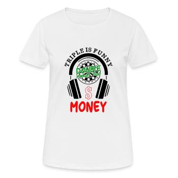 Lustiges Darts Dart Kopfhörer Motiv - Frauen T-Shirt atmungsaktiv - Weiß - Vorne - AI Model Female 172 dark (172cm)