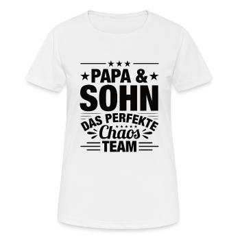 Papa und Söhne Sohn Vater Sohn - Frauen T-Shirt atmungsaktiv - Weiß - Vorne - AI Model Female 172 dark (172cm)