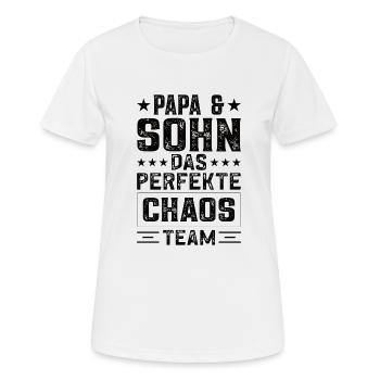 Papa und Söhne Sohn Vater Sohn - Frauen T-Shirt atmungsaktiv - Weiß - Vorne - AI Model Female 172 dark (172cm)