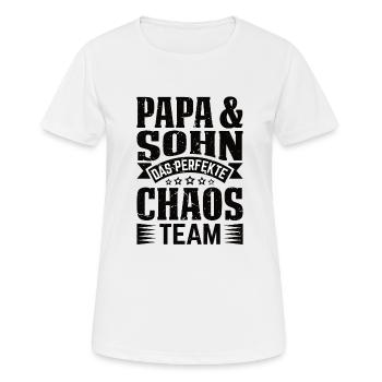 Papa und Söhne Sohn Vater Sohn - Frauen T-Shirt atmungsaktiv - Weiß - Vorne - AI Model Female 172 dark (172cm)