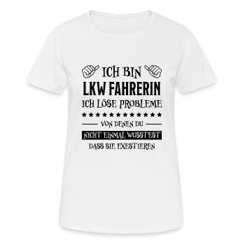 LKW Fahrerin Fun Spruch Lastwagenfahrerin Geschenk - Frauen T-Shirt atmungsaktiv - Weiß - Vorne - AI Model Female 172 dark (172cm)