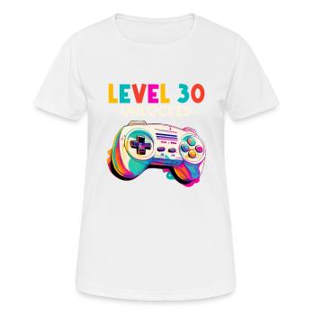 Level 30 Years Gaming 30s 30s Birthday - Women's Breathable T-Shirt - white - Front - AI Model Female 172 dark (172cm)