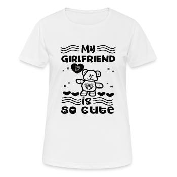 Ich liebe meine Freundin - Frauen T-Shirt atmungsaktiv - Weiß - Vorne - AI Model Female 172 dark (172cm)