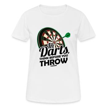 Fléchette en Bullseye sur le jeu de fléchettes - T-shirt respirant Femme - blanc - Devant - AI Model Female 172 dark (172cm)