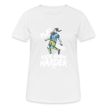Fussball Mädchen Fussballmannschaft - Frauen T-Shirt atmungsaktiv - Weiß - Vorne - AI Model Female 172 dark (172cm)