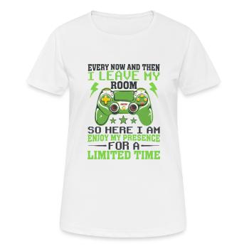 Drôle de jeu de temps en temps je quitte ma chambre - T-shirt respirant Femme - blanc - Devant - AI Model Female 172 dark (172cm)
