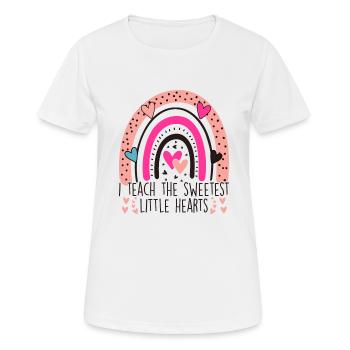 I Teach The Sweetest Hearts Rainbow Teacher - Women's Breathable T-Shirt - white - Front - AI Model Female 172 dark (172cm)