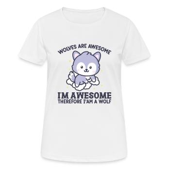Je suis génial donc je suis un loup - T-shirt respirant Femme - blanc - Devant - AI Model Female 172 dark (172cm)