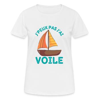 Bateau à voile 1 - T-shirt respirant Femme - blanc - Devant - AI Model Female 172 dark (172cm)