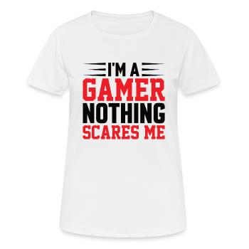 Gamer Zocker Zocken Videospielen - Frauen T-Shirt atmungsaktiv - Weiß - Vorne - AI Model Female 172 dark (172cm)