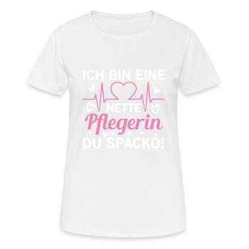 Sarkastischer Krankenpflegerin Spruch - Frauen T-Shirt atmungsaktiv - Weiß - Vorne - AI Model Female 172 dark (172cm)
