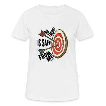 Tireur Target Bow et Arrow Sport - T-shirt respirant Femme - blanc - Devant - AI Model Female 172 dark (172cm)
