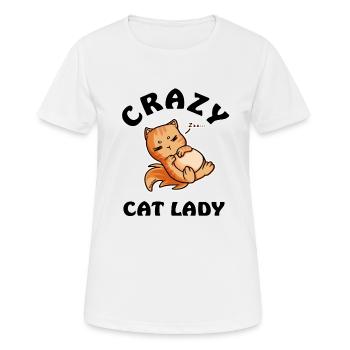 Crazy Cat Lady - Women's Breathable T-Shirt - white - Front - AI Model Female 172 dark (172cm)