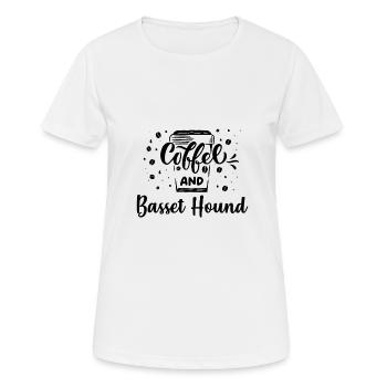 Basset Hound - Frauen T-Shirt atmungsaktiv - Weiß - Vorne - AI Model Female 172 dark (172cm)