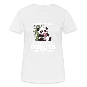Les bambous sont surestimés Les beignets sont supérieurs - T-shirt respirant Femme - blanc - Devant - AI Model Female 172 dark (172cm)