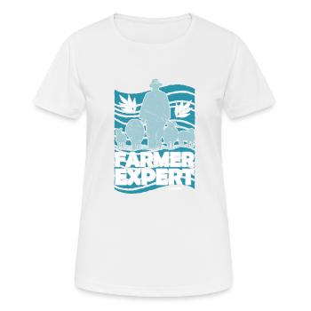 Farmer Expert - Frauen T-Shirt atmungsaktiv - Weiß - Vorne - AI Model Female 172 dark (172cm)