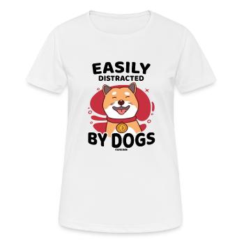Facilement distrait par les chiens - T-shirt respirant Femme - blanc - Devant - AI Model Female 172 dark (172cm)