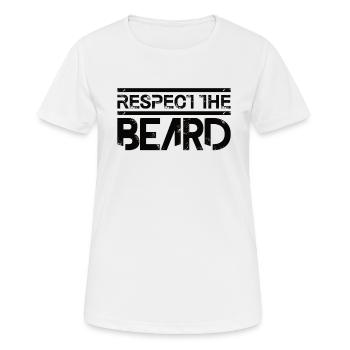 Barbe complète et porteur de barbe Cheveux de barbe Moustache - T-shirt respirant Femme - blanc - Devant - AI Model Female 172 dark (172cm)