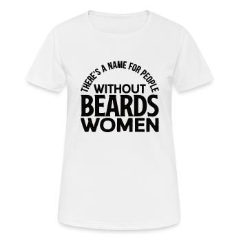 Barbe complète et porteur de barbe Cheveux de barbe Moustache - T-shirt respirant Femme - blanc - Devant - AI Model Female 172 dark (172cm)