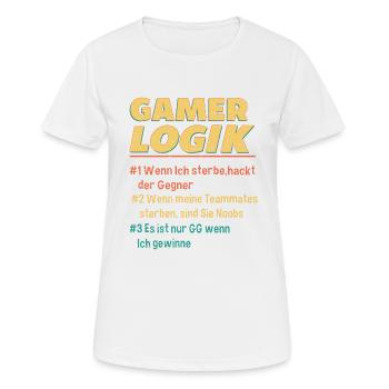 Gamer Logik Gaming Video Games Multiplayer Zocker - Frauen T-Shirt atmungsaktiv - Weiß - Vorne - AI Model Female 172 dark (172cm)