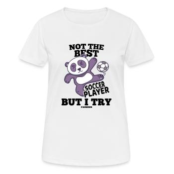 Fußball Panda Kinder Sport - Frauen T-Shirt atmungsaktiv - Weiß - Vorne - AI Model Female 172 dark (172cm)
