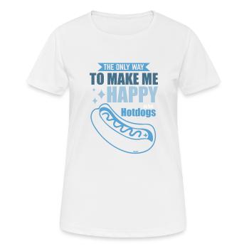 Les hot-dogs me rendent heureux - T-shirt respirant Femme - blanc - Devant - AI Model Female 172 dark (172cm)