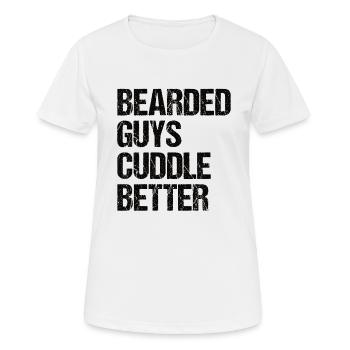 Vollbart und Bartträger Barthaare Schnauzbart - Frauen T-Shirt atmungsaktiv - Weiß - Vorne - AI Model Female 172 dark (172cm)