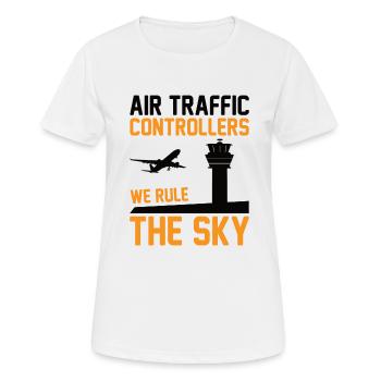 Air Traffic Controller Air Traffic Tower Controller Flight Attendant - Women's Breathable T-Shirt - white - Front - AI Model Female 172 dark (172cm)