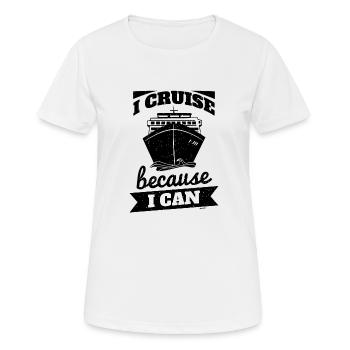 Kreuzfahrten weil ich es kann - Frauen T-Shirt atmungsaktiv - Weiß - Vorne - AI Model Female 172 dark (172cm)