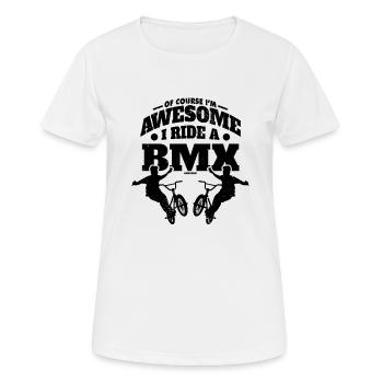incroyable pilote de BMX - T-shirt respirant Femme - blanc - Devant - AI Model Female 172 dark (172cm)