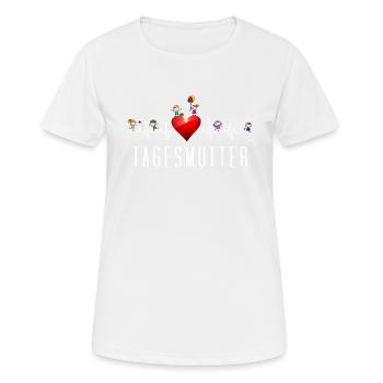 Tagesmutter Herzschlag Kindertagesstätte - Frauen T-Shirt atmungsaktiv - Weiß - Vorne - AI Model Female 172 dark (172cm)