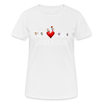 Teacher Assistant Heartbeat - Frauen T-Shirt atmungsaktiv - Weiß - Vorne - AI Model Female 172 dark (172cm)