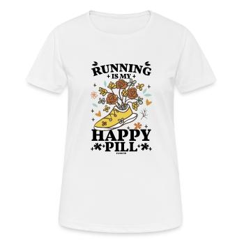 Laufen - Frauen T-Shirt atmungsaktiv - Weiß - Vorne - AI Model Female 172 dark (172cm)
