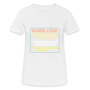 Gamer Logik Gaming Video Games Multiplayer Zocker - Frauen T-Shirt atmungsaktiv - Weiß - Vorne - AI Model Female 172 dark (172cm)