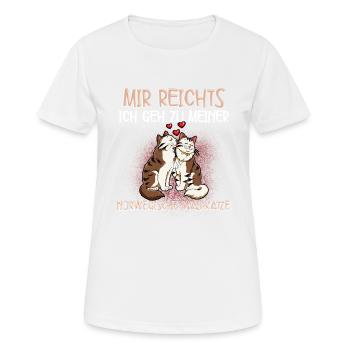 Norwegische Waldkatze - Frauen T-Shirt atmungsaktiv - Weiß - Vorne - AI Model Female 172 dark (172cm)
