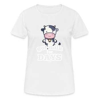 La vache a du lait pendant plusieurs jours - T-shirt respirant Femme - blanc - Devant - AI Model Female 172 dark (172cm)