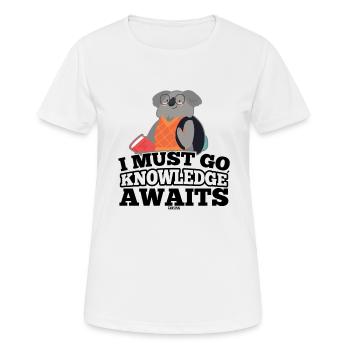 Schule Koala Nerd Schüler lernen Streber - Frauen T-Shirt atmungsaktiv - Weiß - Vorne - AI Model Female 172 dark (172cm)
