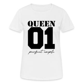 King and Queen Queen couple black - Women's Breathable T-Shirt - white - Front - AI Model Female 172 dark (172cm)