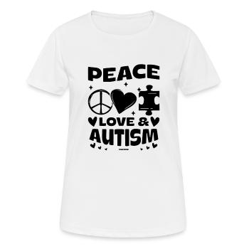 Peace Heart Love Autism Asperger's Puzzle - Women's Breathable T-Shirt - white - Front - AI Model Female 172 dark (172cm)
