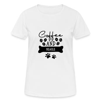 Coffee and beagle - Women's Breathable T-Shirt - white - Front - AI Model Female 172 dark (172cm)
