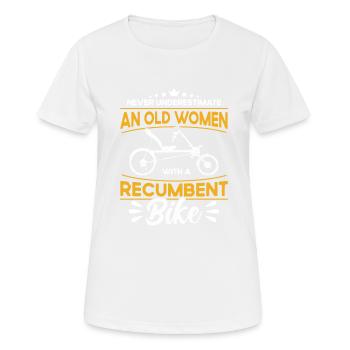 Vélo couché Cycliste couché - T-shirt respirant Femme - blanc - Devant - AI Model Female 172 dark (172cm)