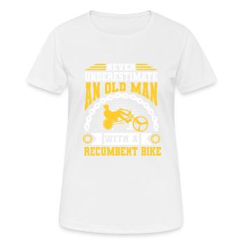 Vélo couché Cycliste couché - T-shirt respirant Femme - blanc - Devant - AI Model Female 172 dark (172cm)